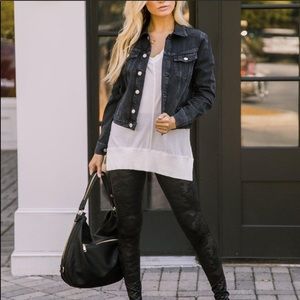 Spanx Faux Leather Camo Black